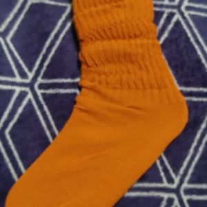 Child dark orange slouch socks 3-5